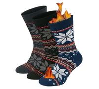 Calze Termiche in Pile Corte per Sci-Montagna-Escursionismo-Trekking,Calze Pesanti Uomo-Donna a Metà Polpaccio-Caviglia-Fantasmino (IT, Numero, 41, 46, Regular, Regular, 3 X Set. SNOWFLAKE M.)