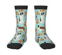 Calze Termiche Saint Bernard Dog Pizza Food Traspiranti Crew Socks Casual Calze Trekking Per Uomo Adulto Sci