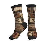 Calze Termiche Wild Animals Retro Farmhouse Comodi Crew-Smlx Calze Unisex Crew Socks Per Corsa Trekking Yoga 40Cm