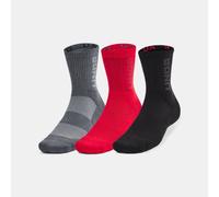 Calze Under Armour 3-Maker Mid-Crew unisex - Confezione da 3 paia Rosso / Castlerock / Castlerock M
