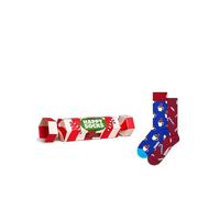 Calze unisex HAPPY SOCKS holiday striped cracker gift set calze 2 paia DARK RED