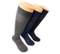 Calze Uomo in Cotone Filo di Scozia Lunghe Calzini Colorati Eleganti da Lavoro Estivi Calza Tinta Unita Calzettoni Alti Neri Blu Francesi Pastello (Assortito Francesi, numeric_39)
