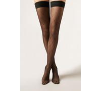 Calzedonia Autoreggenti a Rombi Donna Nero Taglia 3/4
