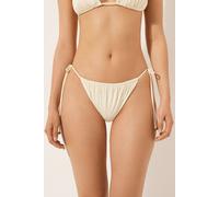 Calzedonia Brasiliana Lacci Costume Shiny Satin Donna Avorio Taglia L