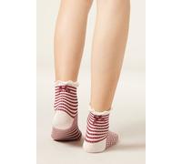 Calzedonia Calze a Righe e Fiocco Donna Rosso Taglia TAGLIA UNICA