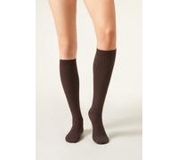 Calzedonia Calze Lunghe a Costine con Cashmere Donna Marrone Taglia 39-41