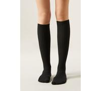 Calzedonia Calze Lunghe a Costine con Lana e con Cashmere Donna Nero Taglia TAGLIA UNICA