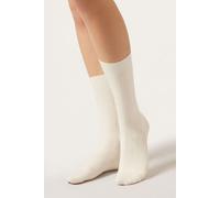 Calzedonia Calze Lunghezza 3/4 a Coste Donna Bianco Taglia TAGLIA UNICA