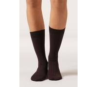 Calzedonia Calze Lunghezza 3/4 a Coste Donna Marrone Taglia TAGLIA UNICA