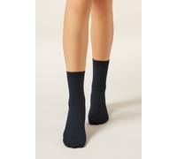 Calzedonia Calzini a Costine con Cashmere Donna Blu Taglia 36-38