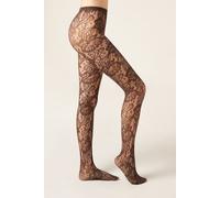 Calzedonia Collant a Rete Floreale Donna Marrone Taglia 1/2