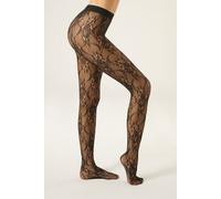 Calzedonia Collant in Pizzo a Fiori Donna Nero Taglia 1