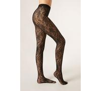Calzedonia Collant in Pizzo a Fiori Donna Nero Taglia 4