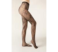 Calzedonia Collant Pizzo Floreale Donna Nero Taglia 3/4