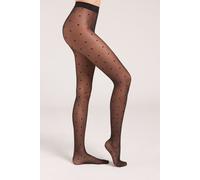 Calzedonia Collant Velati 30 Denari Cuoricini Donna Nero Taglia 3/4