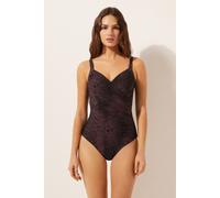 Calzedonia Costume Intero Contenitivo Dark Animalier Donna Marrone Taglia XL
