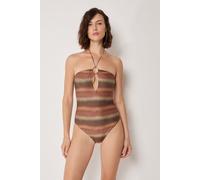 Calzedonia Costume Intero Golden Chevron Donna Marrone Taglia S