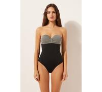 Calzedonia Costume Intero Golden Stripes Donna Giallo Taglia XL