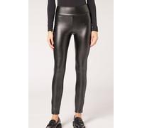 Calzedonia Leggings Effetto Pelle Termici Donna Nero Taglia M