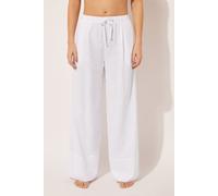 Calzedonia Pantaloni a Palazzo Lino e Viscosa Donna Bianco Taglia S