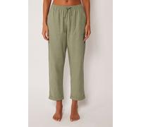 Calzedonia Pantaloni Lunghi Lino e Viscosa Donna Verde Taglia L
