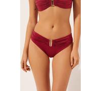 Calzedonia Slip Alto Costume Shiny Satin Donna Rosso Taglia M