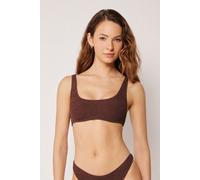 Calzedonia Top Canotta Costume Crinkle Waves Donna Marrone Taglia 4