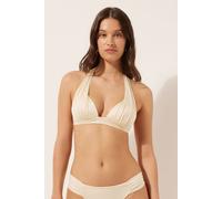 Calzedonia Triangolo Imbottito Costume Shiny Satin Donna Avorio Taglia 1