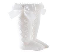 Calzettoni Bambina - Calze per Bambini A metà Polpaccio Calze al Ginocchio Calze da Principessa per Bambine per Neonato (Beige 3-18 Months)