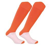 Calzettoni Calcio Sportivi Uomo Donna Bambino - Calzini Tecnici, Traspiranti e Resistenti - Ideali per Allenamento, Partite e Sport Outdoor (SENIOR, Arancio Fluo)