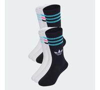 Calzini a 3 Strisce Crew 6 paia bambini Black / White / Samba Blue / Bliss Blue 25-27