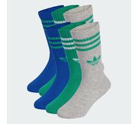 Calzini a 3 Strisce Crew 6 paia bambini Medium Grey Heather / Royal Blue / Court Green 22-24