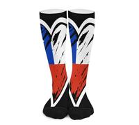 Calzini a compressione con cuore e bandiera cilena per donna e uomo, calze lunghe per la corsa e i viaggi Calze a compressione per uomo e donna, modello a gambaletto alto, ideali per la corsa e i via