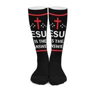 Calzini a compressione con simbolo religioso della croce di Gesù è la risposta per donne e uomini, calze alte per la corsa e i viaggi Calze a compressione per uomo e donna, modello a gambaletto alto,
