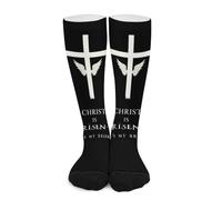 Calzini a compressione Cristo è risorto, il mio peccato è , la croce di Pasqua, per donne e uomini, calze alte per la corsa e i viaggi Calze a compressione per uomo e donna, modello a gambaletto