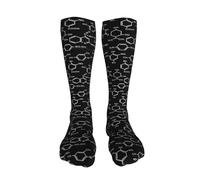 Calzini a compressione da donna e da uomo con motivo di formule chimiche, modello 20, calze a compressione alte fino al ginocchio, supporto per corsa e viaggio