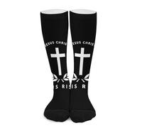 Calzini a compressione Gesù Cristo è risorto simbolo della croce_nobg per donne e uomini, calze alte per la corsa e i viaggi Calze a compressione per uomo e donna, modello a gambaletto alto, ideali p