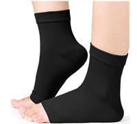 Calzini a compressione per caviglia Cozlow (XL, nero), tutore efficace per caviglia con compressione da 20-30 mmHg per alleviare il dolore al piede, manicotto di supporto per caviglia