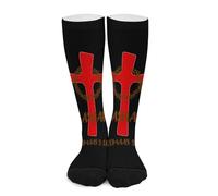 Calzini a compressione religiosi cristiani Cristo Fede Gesù 2 per donne e uomini Calze alte per la corsa e il viaggio Calze a compressione per uomo e donna, modello a gambaletto alto, ideali per la c