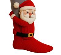 Calzini a forma di animale in maglia 3D, in morbido cotone caldo lavorato a mano, calzini invernali caldi e divertenti, regalo di Natale per ragazze adolescenti, Babbo Natale, Taglia unica