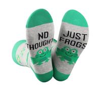 Calzini a forma di rana con scritta "No Thoughts Just Frog Novetly", per amanti della rana, anfibi, meme e amanti della natura, regalo, SOLO RANE, Taglia unica
