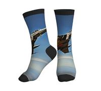 Calzini A Metà Polpaccio Aircraft Fighter Print Calzini Sportivi Comodo Sport Calzettoni Elastico Calze Sportive Per Corsa Marito Palestra 40CM