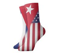 Calzini A Metà Polpaccio American Flag And Cuba Flag Socks Calcio Antiscivolo Calzini Sportivi Elastico Sport Calzettoni Per Corsa Palestra Anniversario