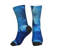Calzini A Metà Polpaccio Blue Butterfly Print Calze Sportive Comodo Calzini Sportivi Elastico Socks Calcio Per Corsa Marito Ciclismo 40CM