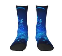 Calzini A Metà Polpaccio Blue Musical Notes Calze Sportive Comodo Calzini Sportivi Resistente Socks Calcio Per Corsa Anniversario Palestra 40CM