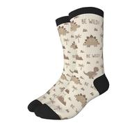 Calzini A Metà Polpaccio Boho Dinosaur Be Wild Pattern Calze 40Cm | Calzini A Metà Polpaccio Retrò Uomo E Donna Calze Sportive Per Corsa Fitness Yoga Calze