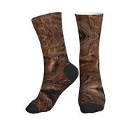 Calzini A Metà Polpaccio Brown Cowhide Art Print Sport Calzettoni Traspirante Calzini Sportivi Comodo Socks Calcio Per Palestra Anniversario Marito 40CM
