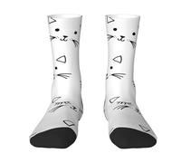 Calzini A Metà Polpaccio Cute Cats Head Socks Calcio Traspirante Calze Ciclismo Elastico Calzini Sportivi Per Corsa Marito Palestra
