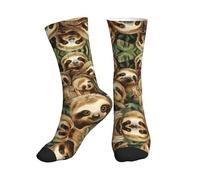 Calzini A Metà Polpaccio Cute Sloths Print Calze Ciclismo Traspirante Sport Calzettoni Antiscivolo Socks Calcio Per Ciclismo Palestra Marito 40CM