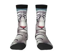 Calzini A Metà Polpaccio Cute White Tiger Calze Ciclismo Traspirante Sport Calzettoni Elastico Calzini Sportivi Per Ciclismo Corsa Marito 40CM